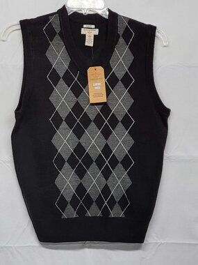 Dockers Sweater Vest Mens Size Small Slim Fit Argyle Pullover Preppy OLD STOCK